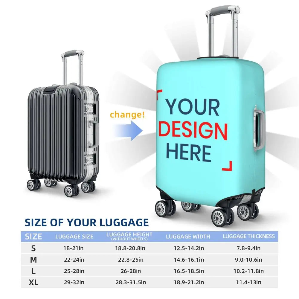 Custom Personalized Custom Photo Logo Luggage Cover Cute Customized DIY Print Suitcase Protector Covers Suit For 18-32 inch