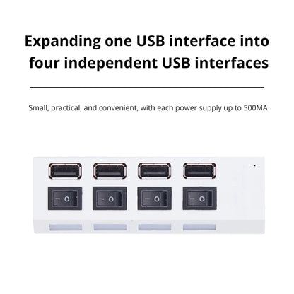 4-Port Usb 2.0 Hub One Drag Four Splitter Hub Plug And Play Mini Small Socket Hub /Usb 4-Port Splitter