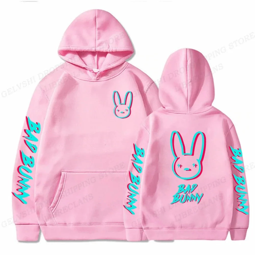 Bad Bunny Hoodie Men Fashion Hoodie Women Sweats Men's Hoodies Hip Hop Rabbit Sweatshirt Boy Coats Men's Clothing Rapper