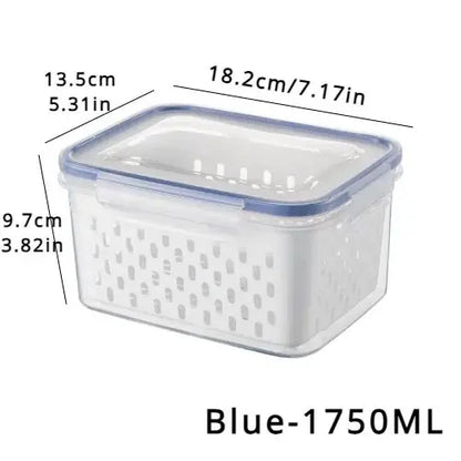 1/2/3pcs Refrigerator Storage Box Fridge Organizer Fresh Vegetable Fruit Drain Basket Storage Container Pantry Kitchen Organizer