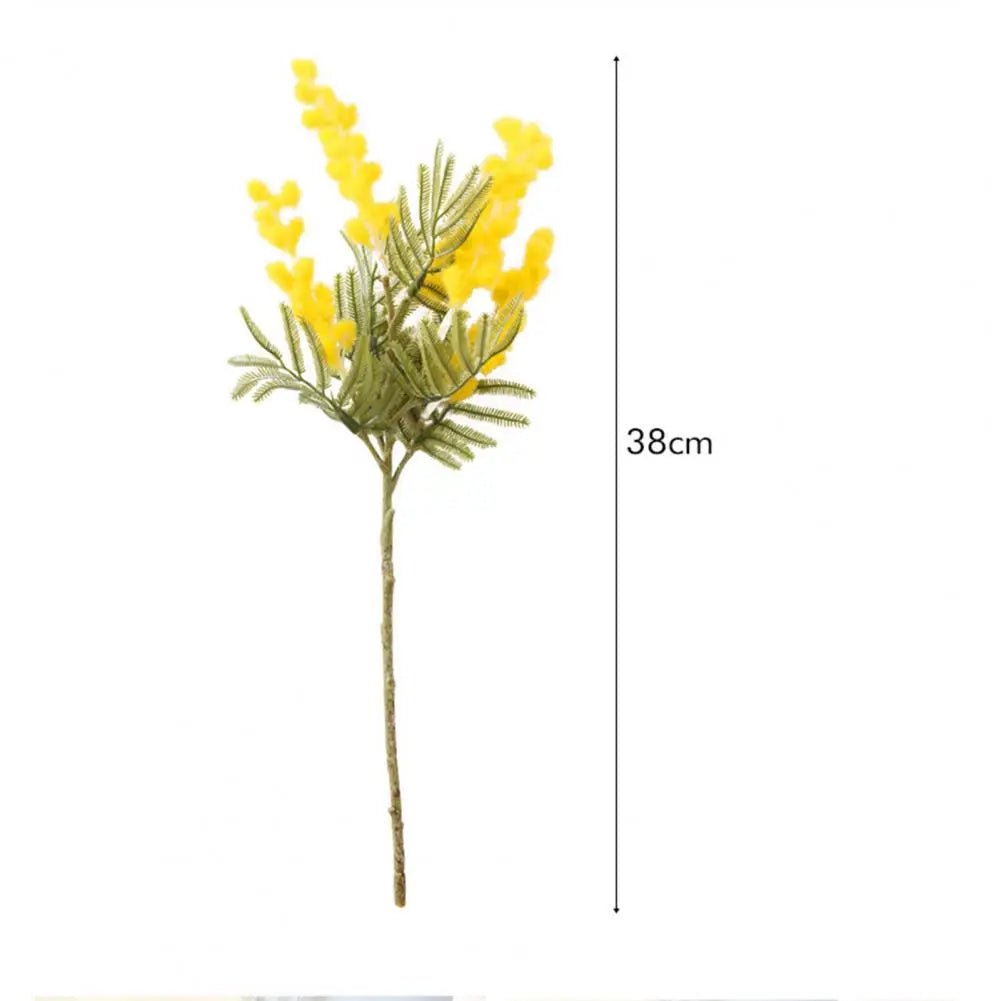 38cm Artificial Acacia Flower Yellow Mimosa Simulation Wattle Plant Branch Home Decoration Desktop Decor flores artificiales