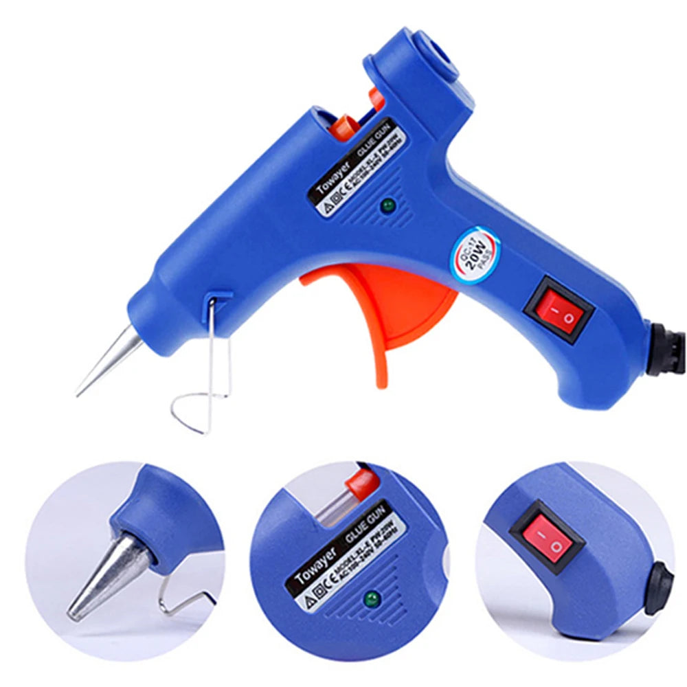 OIMG 20W Hot Melt Glue Gun Mini Household Industrial Guns Heat Temperature Thermo Electric Repair Tool Use 7mm Glue Sticks