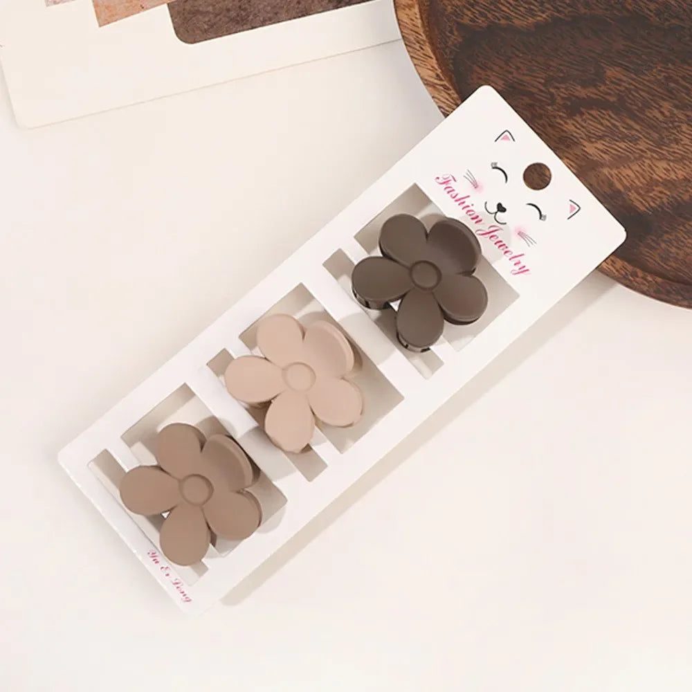 New Fashion Coffee Color Three-piece Set Frosted Geometric  Hairpin Hair Clip Barrettes for Women Girl Hair Accessorie Headwear