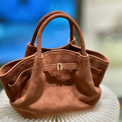 2025 New Suede Leather Underarm Shoulder Bag For Women Fashion Large Capacity Handbag Design Wedding Commuter Crossbody Tote Bag