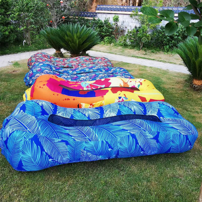 Inflatable Sofa Bed Swimming Pool Floating Raft Sac Beach Garden Outdoor Portable Folding Camping Chaise Lounge Recliner Pouf