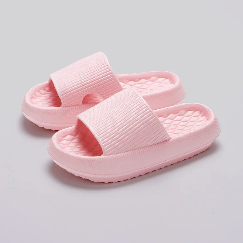 Eva Thick Platform Cloud Slippers Women Soft Sole Pillow Slides 2024 Summer Beach Sandals Woman Non Slip Bathroom Home Shoes