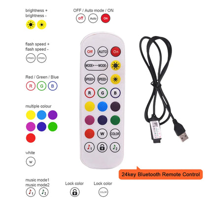 5V USB RGB COB LED Strip Light Wifi Bluetooth-compatible Remote Control 24key 44key Kit 576 LEDs Flexible Tape Linear Lighting