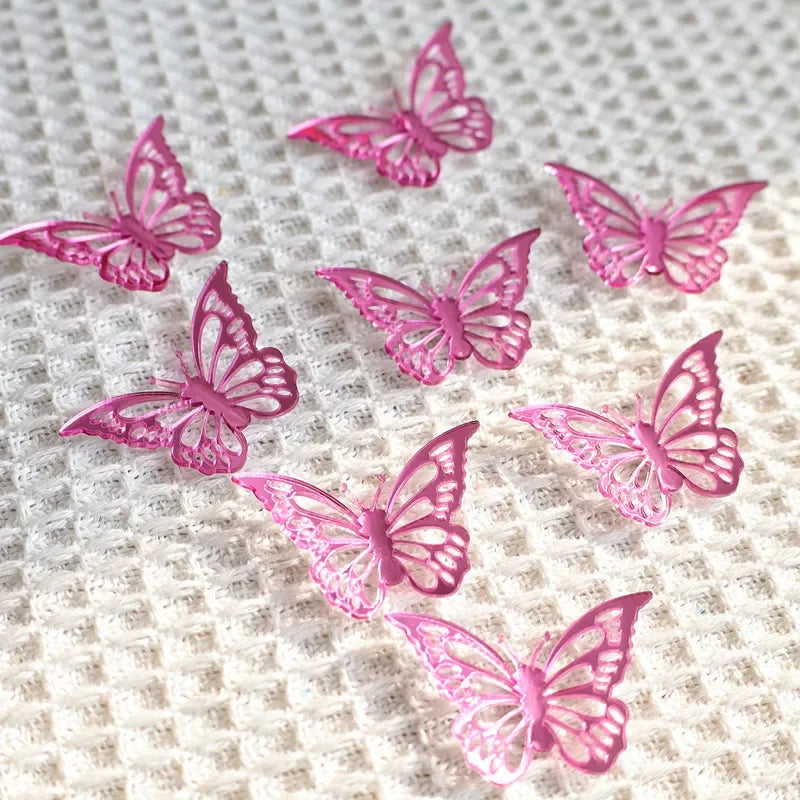 10PCS/BAG Acrylic Butterfly Cake Decoration Party Favors Wedding Happy Birthday  Topper  Decorating Supplies Home Decor