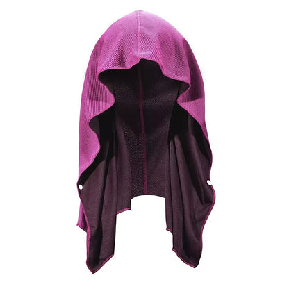 Quick Drying Sports Towel U-shaped Hoodie Cooling Towel Sun Protection Beach Towel for Camping Gym Swimming Running Yoga