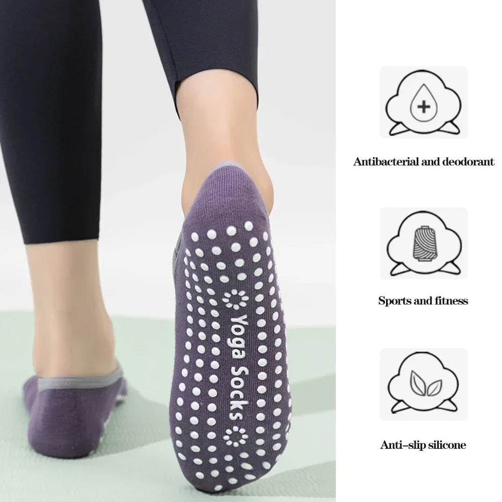 1/ 3Pair Professional Women Yoga Sock Silicone Anti-slip Ballet Pilates Socks Women Backless Breathable Bandage Yoga Sport Socks