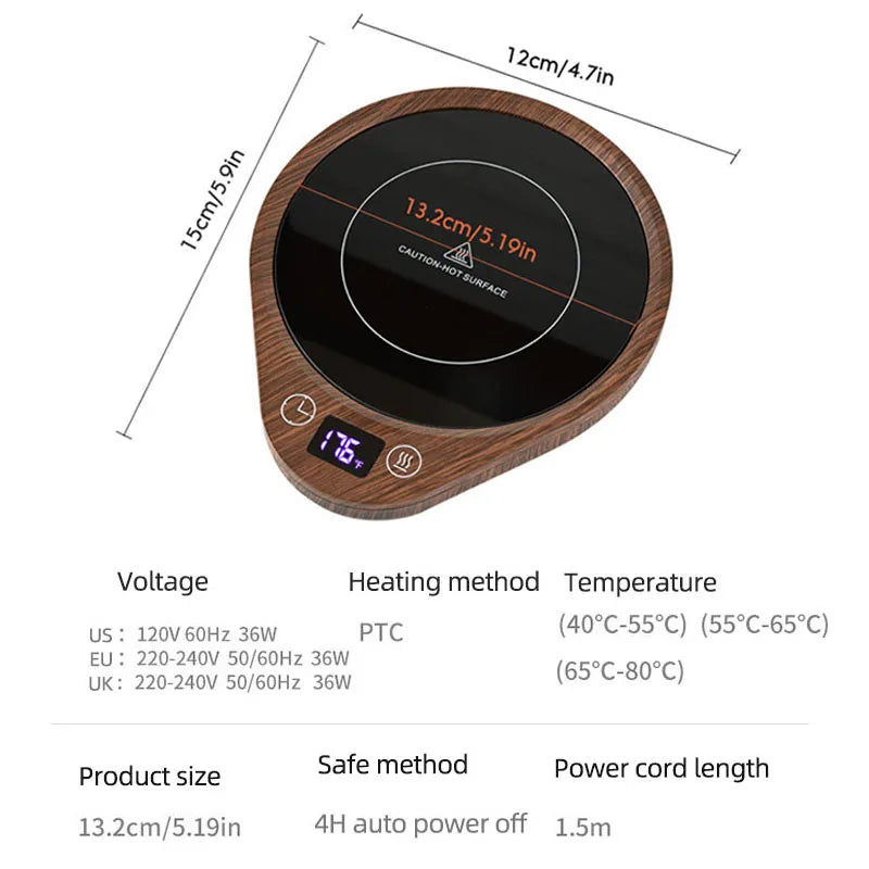 110V/220V Cup Heater Coffee Mug Warmer Hot Tea Makers Electric Hot Plate Heating Pad 3 Gear Warmer Coaster Thermal Mug Heater