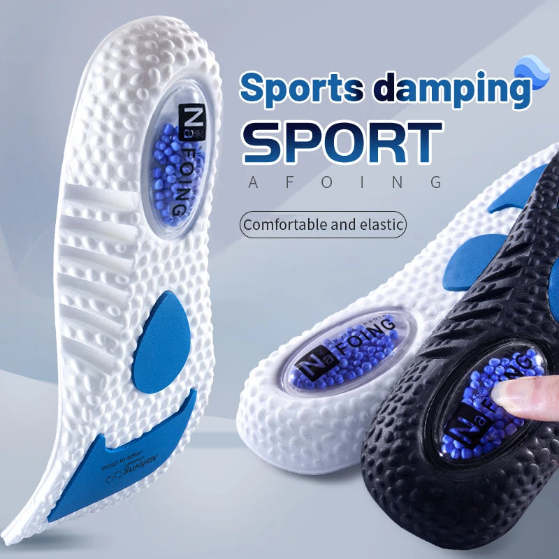 Upgrade Sports Shock Absorption Insole PU Memory Foam Breathable Arch Support Orthopedic Shoes Pad Men Women Soles