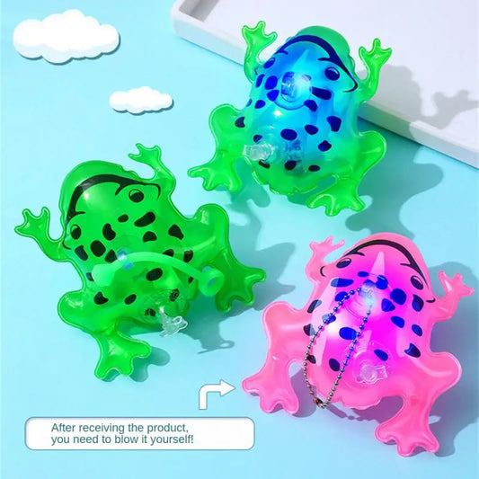 Glowing Frog Balloon Balloon 10.5x6x11.5cm Toys Mini Frog Balloon Stall Green Inflatable Toys Balloon Toy Glow Pink Outdoor Toys