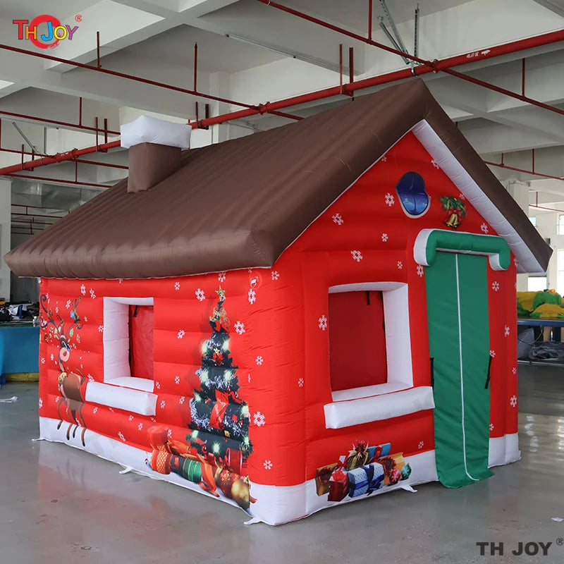 New Design 3x3m Outdoor Santa Grotto Inflatable Christmas House Tent Inflatable Cabin Decoration For Events