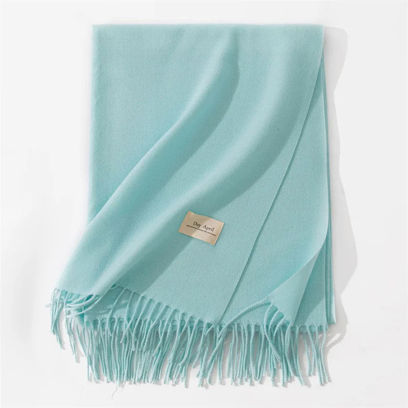 Cashmere Scarves for Women 2024 Winter Shawls Warm Wraps Lady Pashmina Solid Print Blanket Scarf Neck Headband Hijabs Stoles