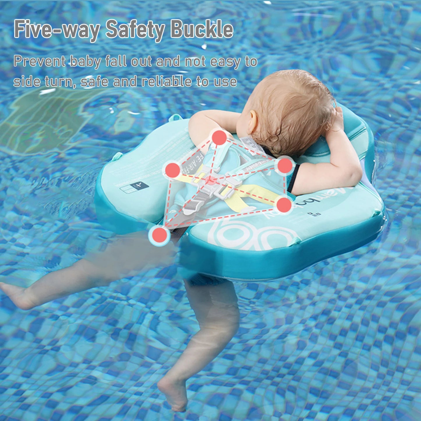 Mambobaby Float Dropshipping Non-Inflatable Baby Float with Canopy Waist Swimming Chest Floater with Tail Float Trainer