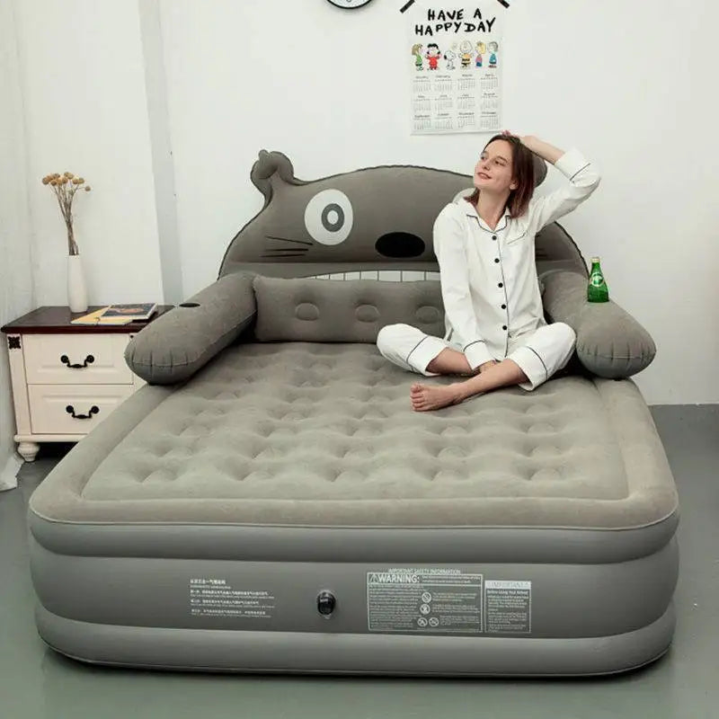 Inflatable Sleeping Bed Home 2 Person Air Mattress Thickened Portable Car Bed Outdoor Lazy Cushion Self Driving Camping Mattress