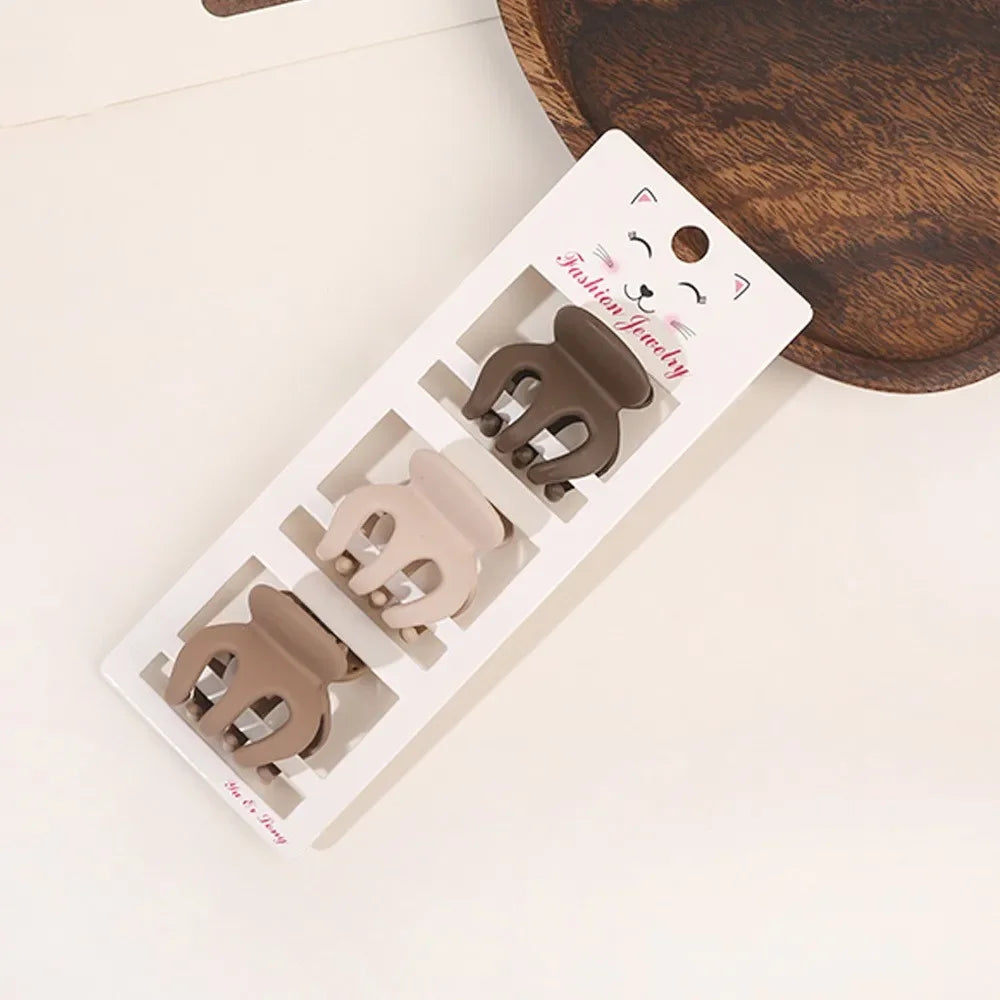 New Fashion Coffee Color Three-piece Set Frosted Geometric  Hairpin Hair Clip Barrettes for Women Girl Hair Accessorie Headwear