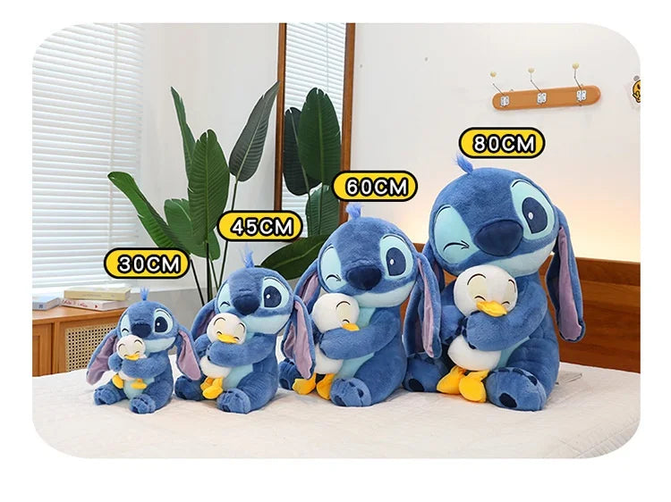 30/45cm Kawaii Plush Stitch Cartoon Hugs Donald Duck Stuffed Doll Children To Appease Sleeping Cartoon Collection Holiday Gifts