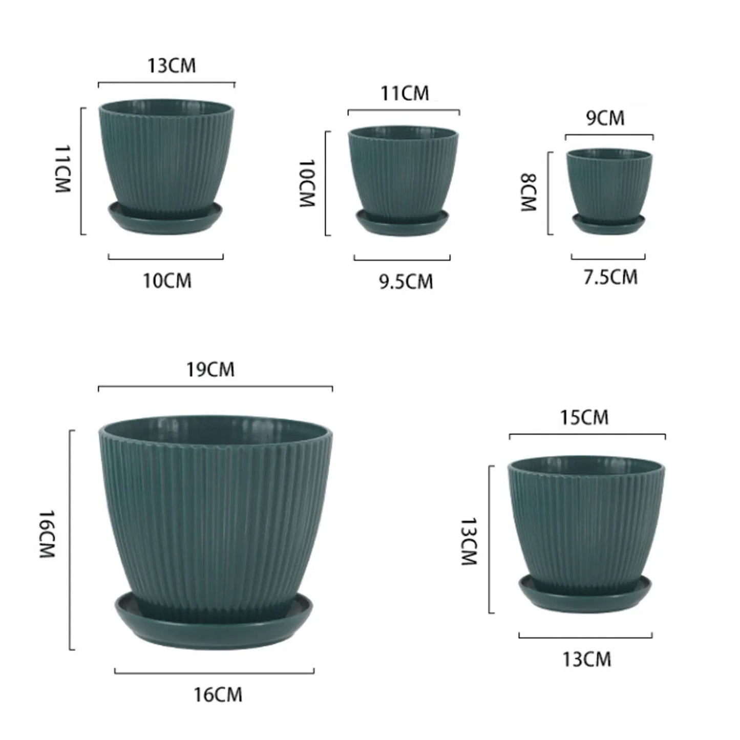 Resin Indoor Planter Flower Pots with Two Drainage Holes for Indoor Outdoor Plants Flowers