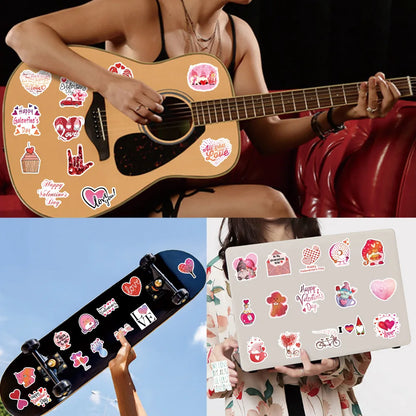 10/30/50Pcs Valentine's Day Stickers For Suitcase Skateboard Laptop Luggage Fridge Phone Car Styling DIY Decal Pegatinas