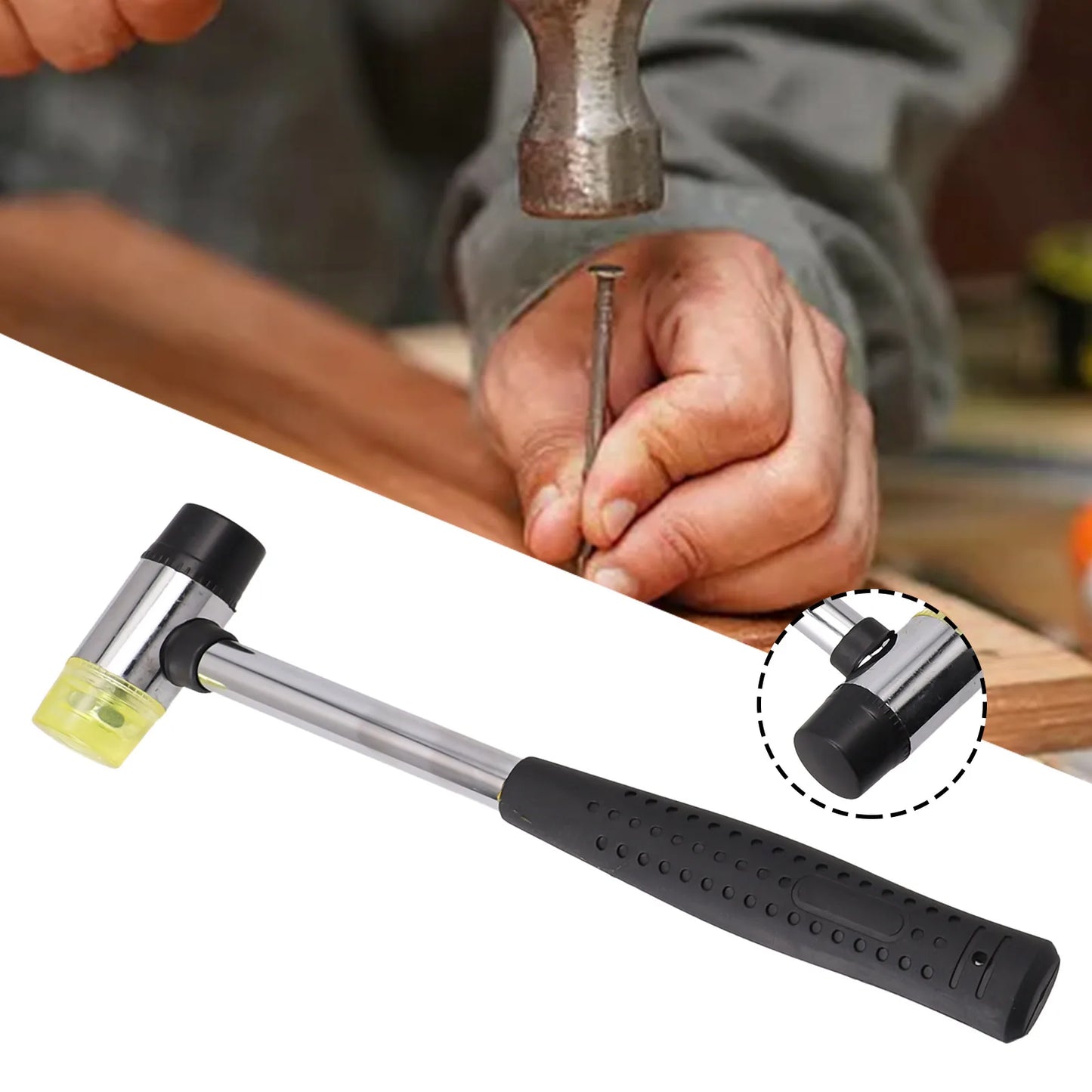 Portable Mini Rubber Hammer Double Face Soft Rubber Hammer Multifunctional Hand Tools For Jewelry Craft DIY Enthusiasts