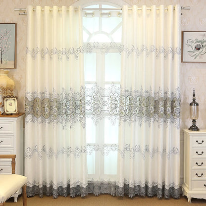 European Luxury Hollow Soluble Embroidery Window Screens Curtains For Living Room Bedroom Window Curtains Sheer Cloth #4