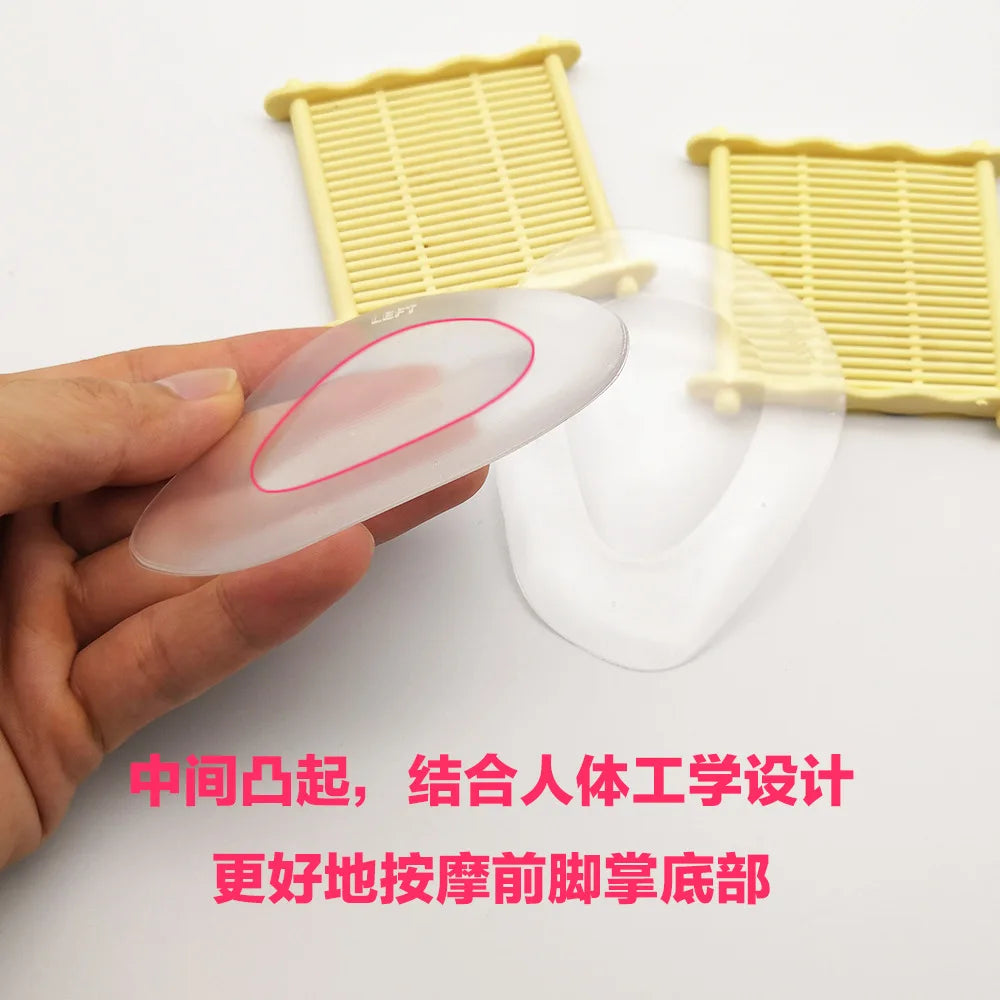 1Pair Insoles Ladies High Heel Shoe Insole Female Half Pad Reduces Friction Pain Silicone Forefoot Pad Anti-skid Foot Care Pads