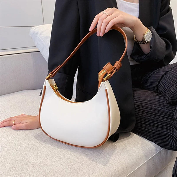 New Women Shoulder Bag Luxury Designer Clutch Handbags Solid Color Leather Underarm Bag Female Casual Shopper Tote Hobos Bags