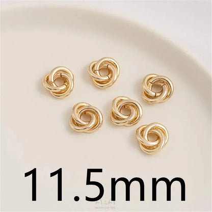 14K Gold Wrapped Knot Twisted Ring Separated Bead Sleeve Accessories Handmade DIY Earrings Bracelets Handmade Materials K053