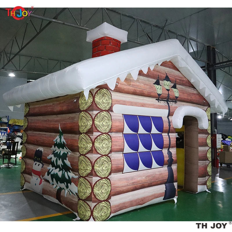 New Design 3x3m Outdoor Santa Grotto Inflatable Christmas House Tent Inflatable Cabin Decoration For Events