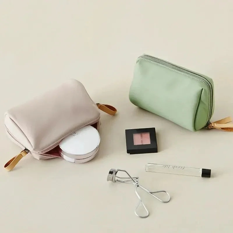 2024 New Women's Small Bag Toiletry Bag Portable Mini Solid Color Korean Makeup Bag Large Capacity Waterproof Storage Clutch Bag