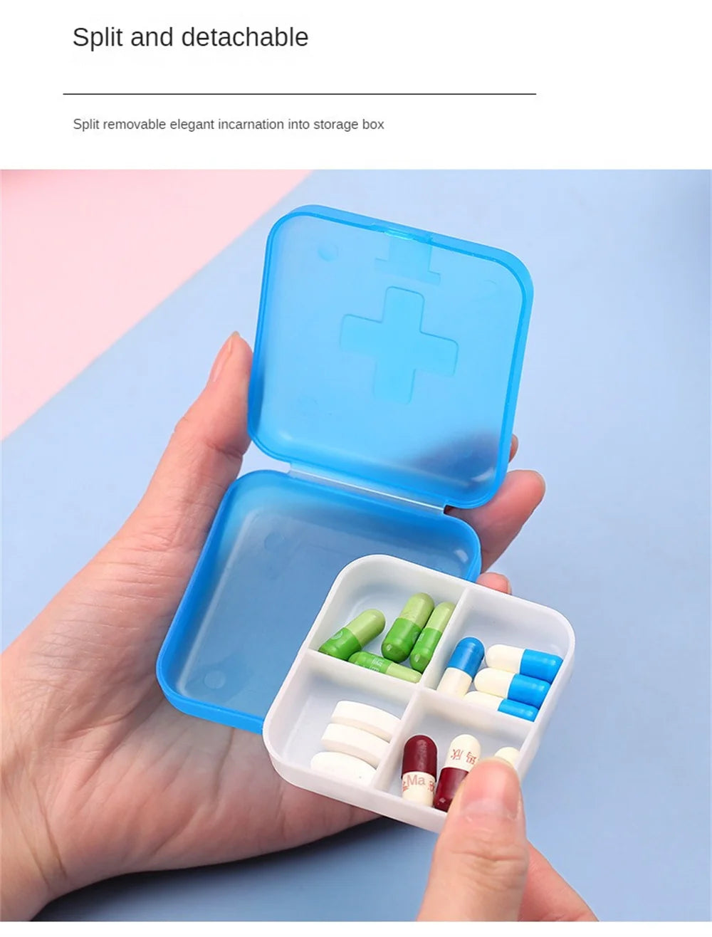 Mini Organizer Case 4 Grids Pill Box Tablet Pill Case Travel Drug Dispenser Storage Container Medicine Boxes Dispensing Medical