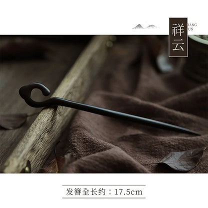 New Women Fashion Simple Black Wood Hairpin Adult Sweet Hairpins Female Hair Accessories Headwear