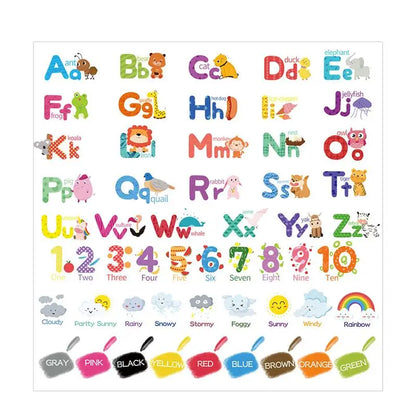 6pcs Wall Decals Alphabet Animal Stickers Abc Sticker Wallpaper Room Decal Cartoon Removable Nursery Kids Playroom Diy Classroom