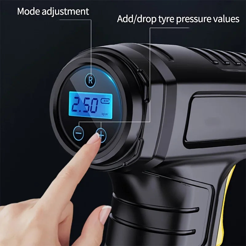 120W Portable Car Air Compressor Rechargeable Inflator Pump Wired/Wireless Digital Car Air Pump for Auto Tire Inflatable