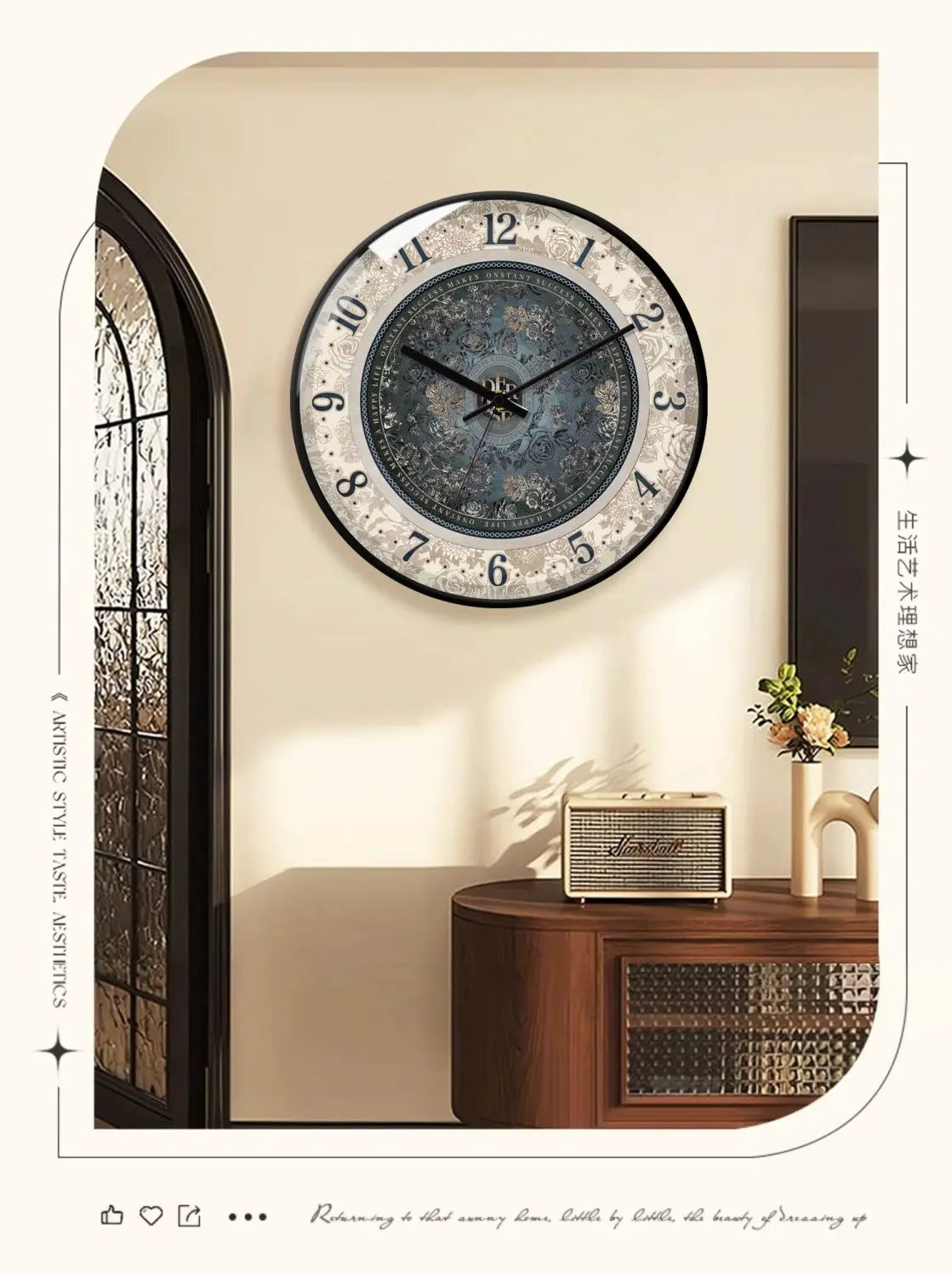 Ins French Wall Clock Table Clock Wall Art Light Luxury Living Room Wall Watch Hanging Modern Home decor Art Decor Clock