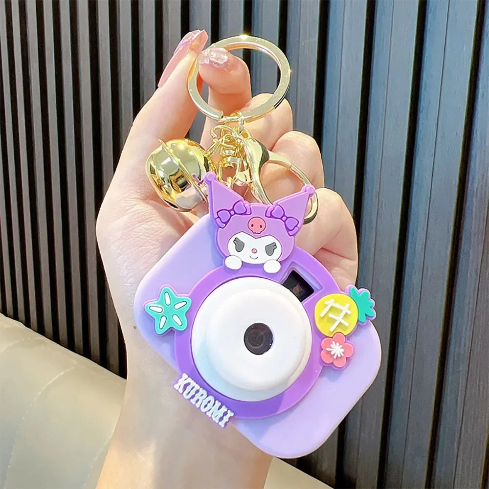 Hello Kitty Camera Projection 5Cm Keychain Sanrio Figure Anime Melody Cinnamoroll Kuromi Kawaii Decor Gifts for Chidlren Toy