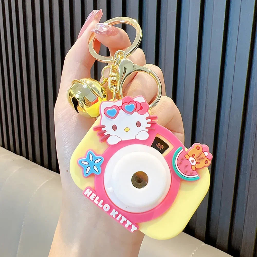 Hello Kitty Camera Projection 5Cm Keychain Sanrio Figure Anime Melody Cinnamoroll Kuromi Kawaii Decor Gifts for Chidlren Toy