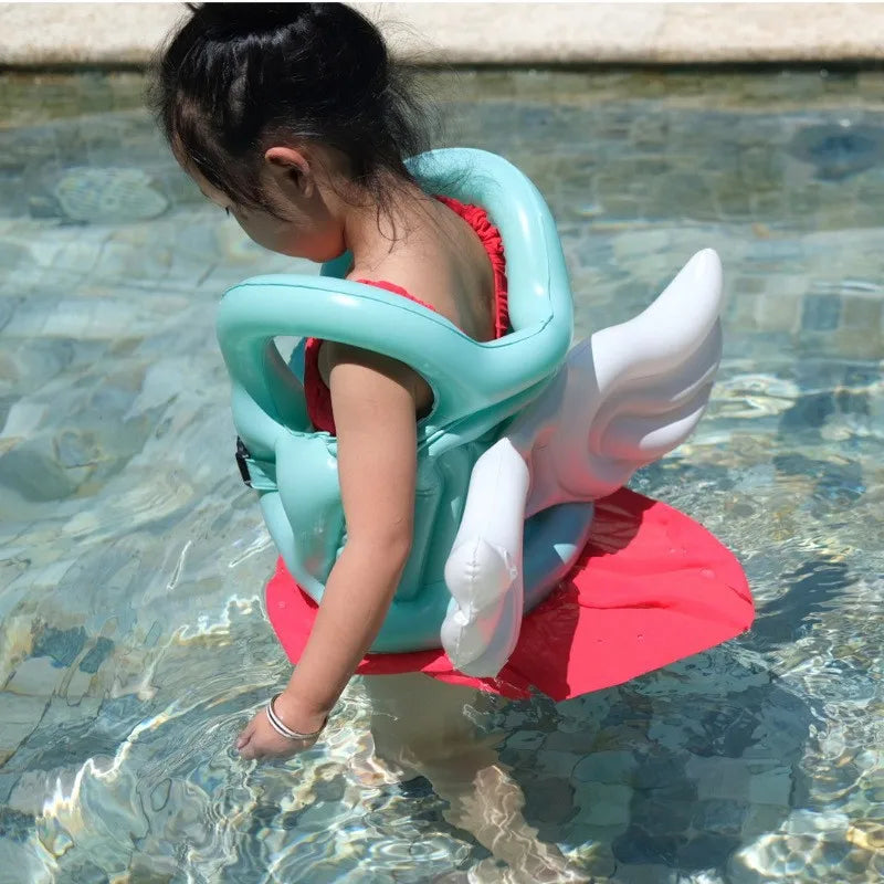 Children's Assisted Inflatable Swimming Vest Baby Life Jacket Water Sports Swimsuit Swimming Pool Accessories  Angel Wings