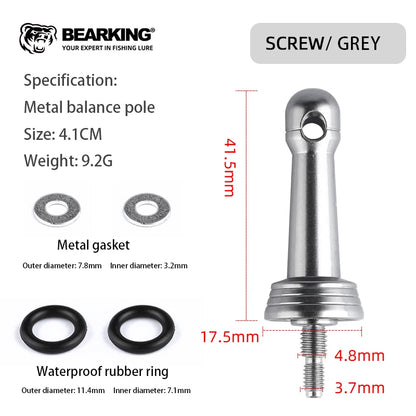 BEARKING Universal Fishing Wheel Balance Rod Anti Collision Insertion Screw in Equipped with Gasket Waterproof Rubber Ring