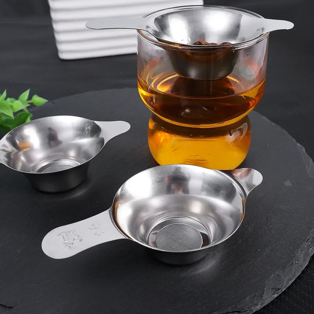 Reusable Fine Mesh Tea Strainers Filter Stainless Steel Tea Filter Leaf Funnel Tea Strainer Infusers Home Kitchen Accessories