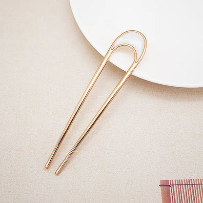 Shell Hairpin Metal U Shaped Hair Pins Hair Fork U French Hair Pin Simple And Fashionable Hair Accessories For Women