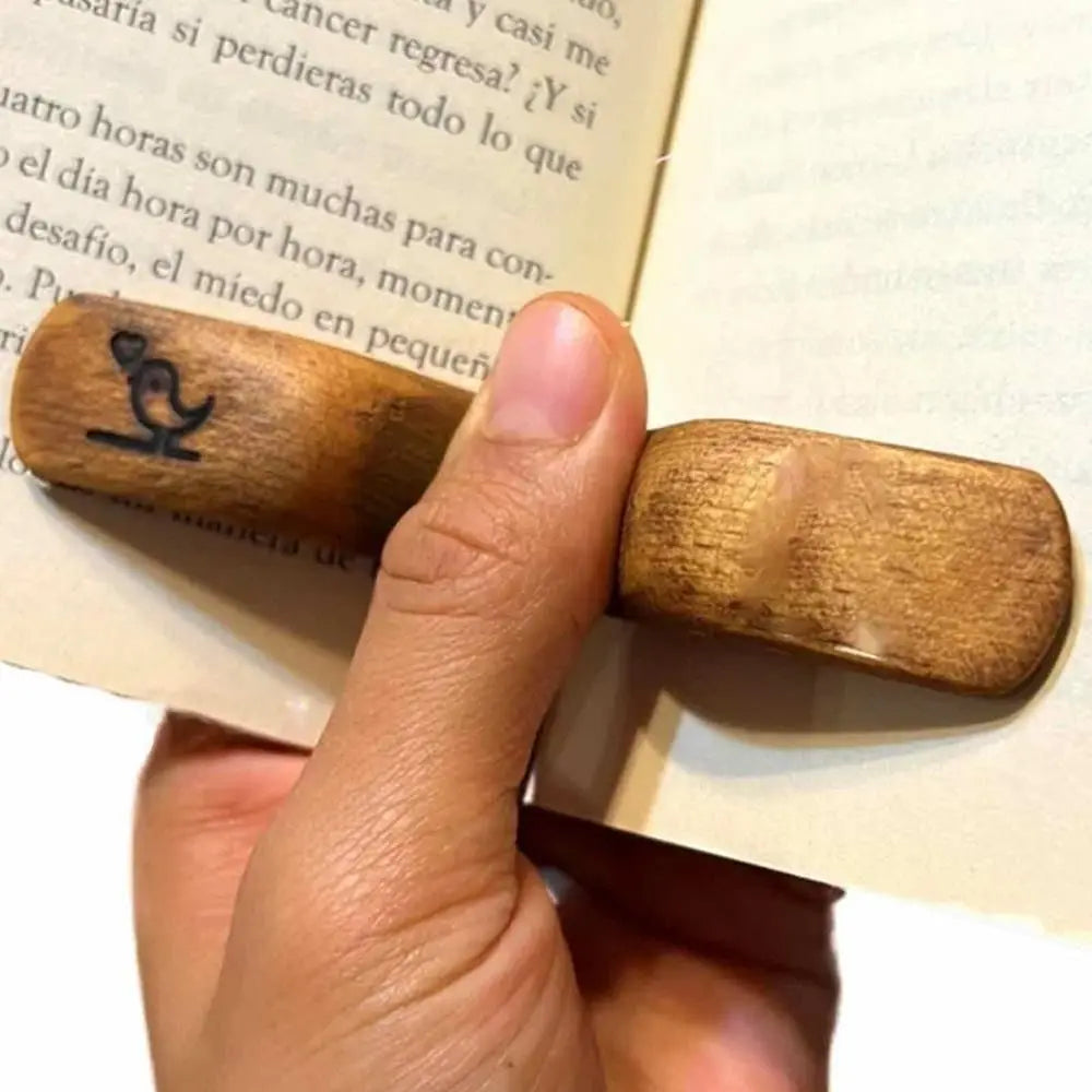 Wooden Thumb Bookmark One Hand Reading Thumb Book Support Book Page Holder Book Lovers Fast Reading Aids Tools Gifts