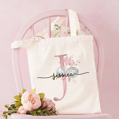 Personalized Bridesmaid Tote Bags Maid of Honor Custom Name  Handbag Bridal Bachelorette Party Gifts Bride Wedding Shoulder Bag