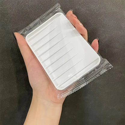 1-Pack Free Punch Soap Box Silicone Draining Soap Holder Creative Kitchen Bathroom Countertop Non-slip Shelf