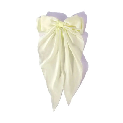 Women Elegant Bow Ribbon Hair Clip Fashion Solid Satin Spring Clip Simple Bowknot Hairpins Barrettes Hair Accessories for Girls