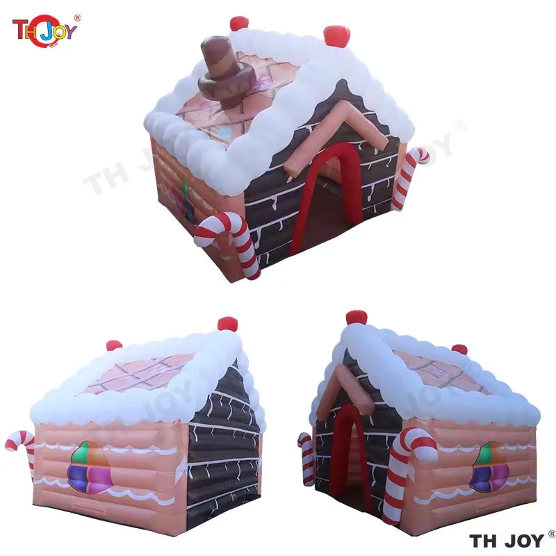 New Design 3x3m Outdoor Santa Grotto Inflatable Christmas House Tent Inflatable Cabin Decoration For Events