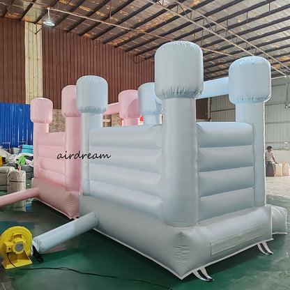 8x8ft Kids Bounce House Indoor Outdoor White Bouncy Castle Toddler Bounce House with Blower Children's Birthday Party Gifts