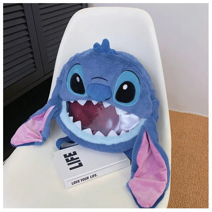 HOT Stitch See-through Bag Plush Doll Backpack Girls Large Capacity Cute Funny Backpack Anime Kawaii Cartoon School Bag Mochila